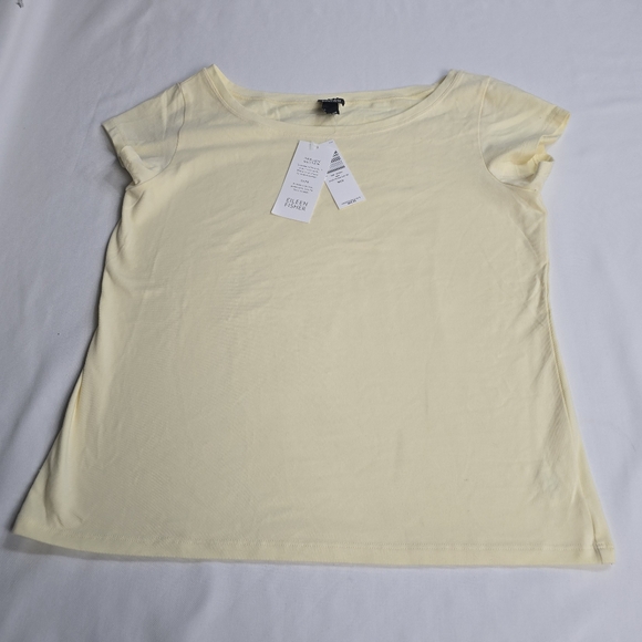 Eileen Fisher Tops - New Eileen Fisher Ballet Neck Cap Sleeve Tee Organic Cotton M